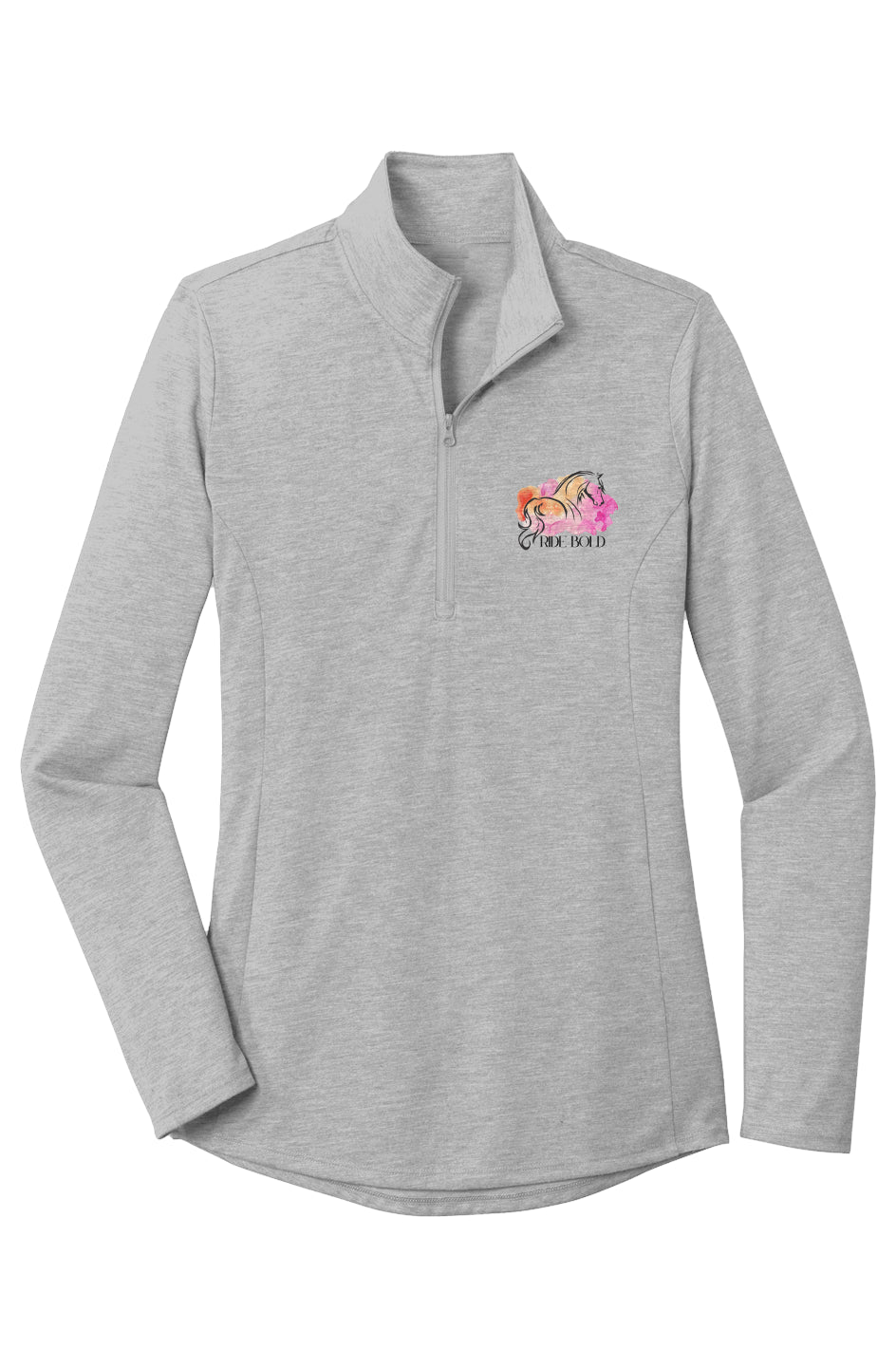 Ride Bold Horse Womens PosiCharge Tri Blend Wicking 1/4 Zip