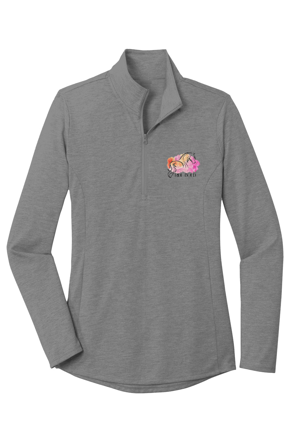 Ride Bold Horse Womens PosiCharge Tri Blend Wicking 1/4 Zip