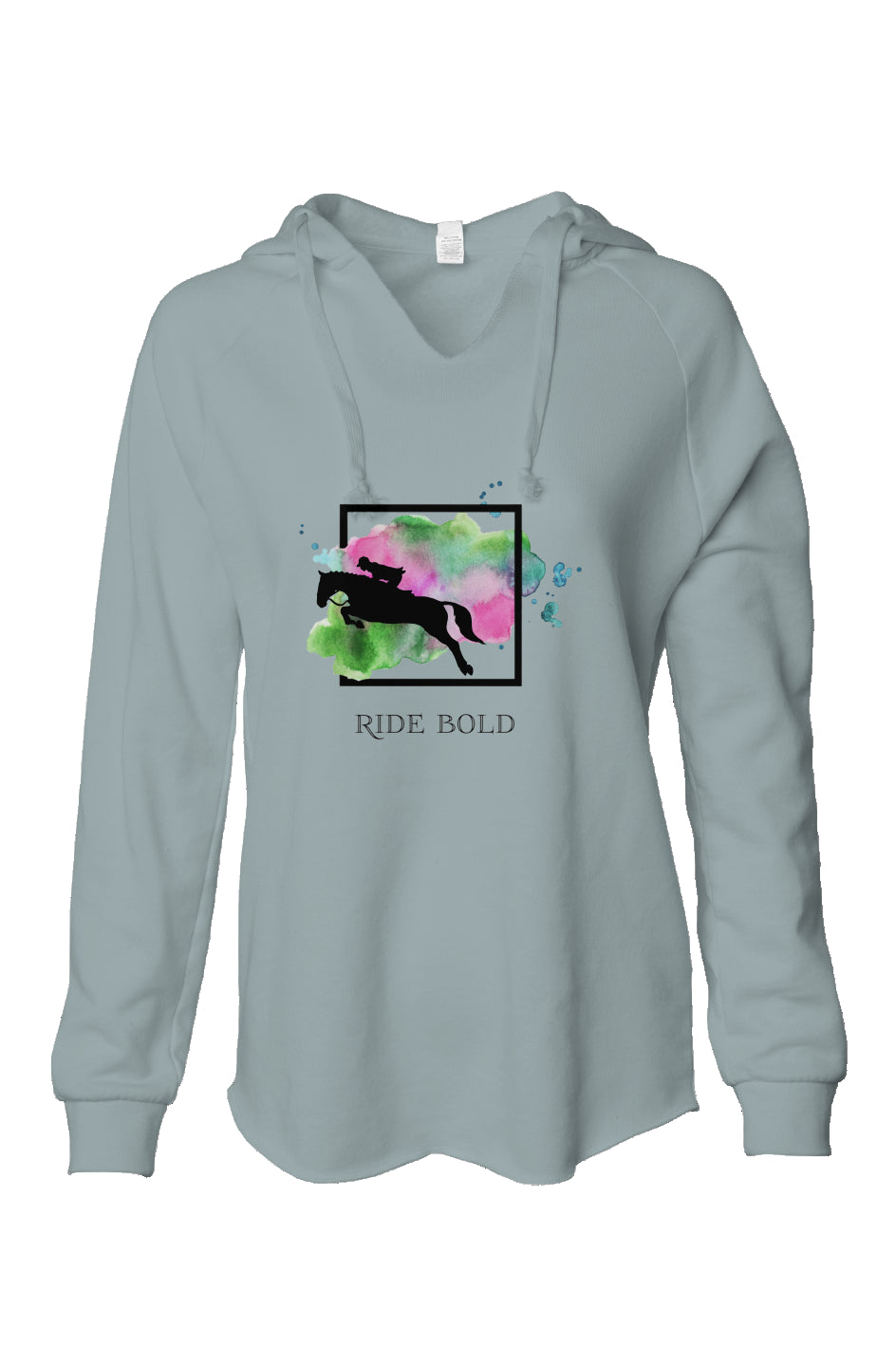 Ride Bold Jumper Womens Lightweight Wash Hooded Sweatshirt