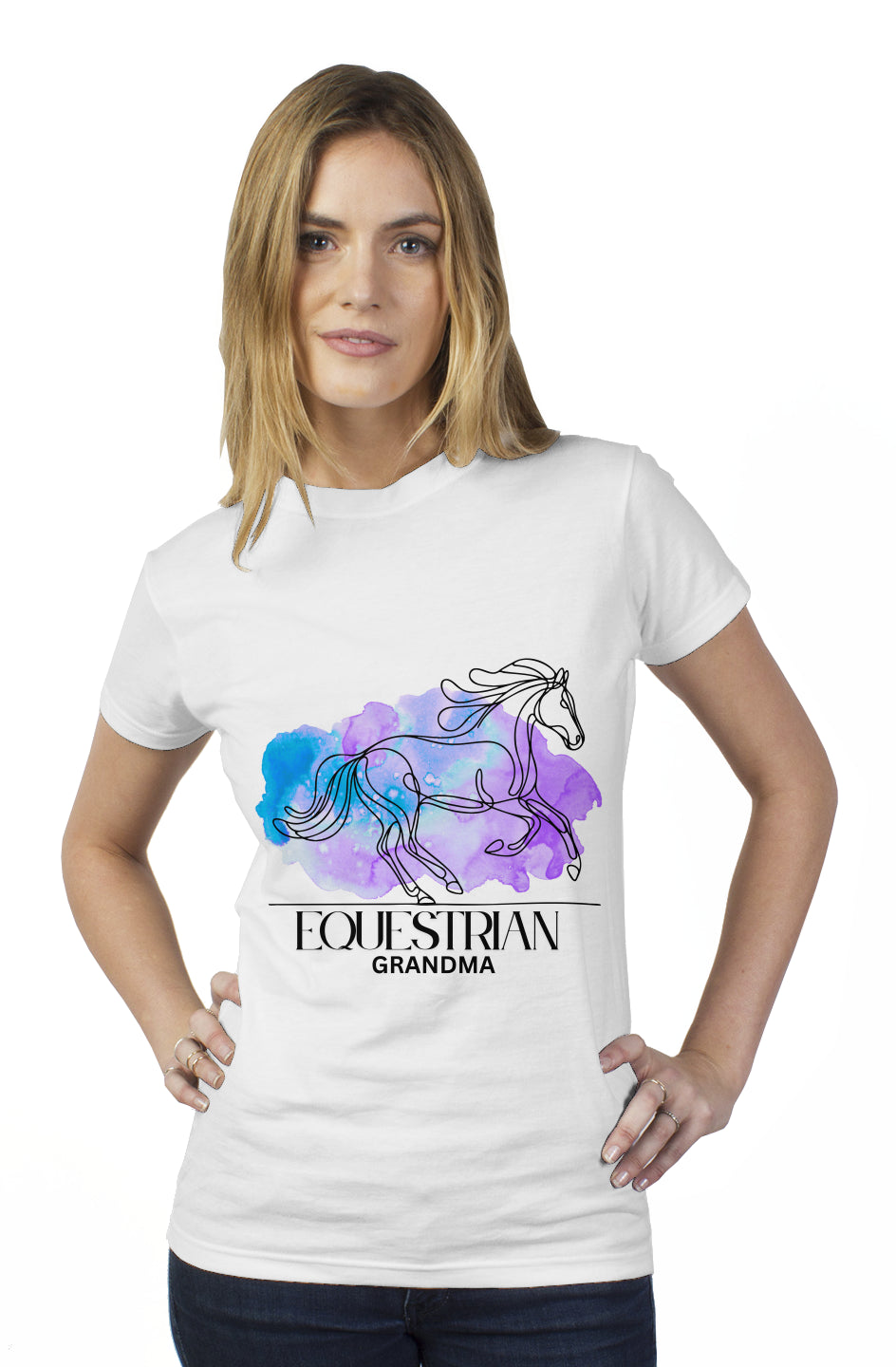 Equestrian Grandma Horse tultex womens t shirt