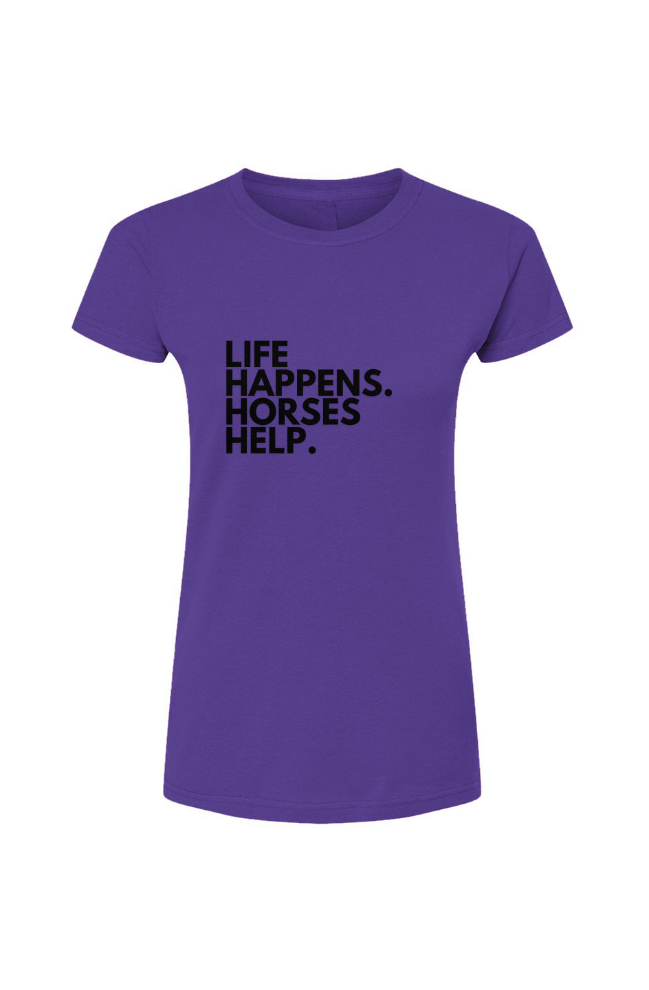 Life Happens blk Tultex Womens Fine Jersey T-Shirt