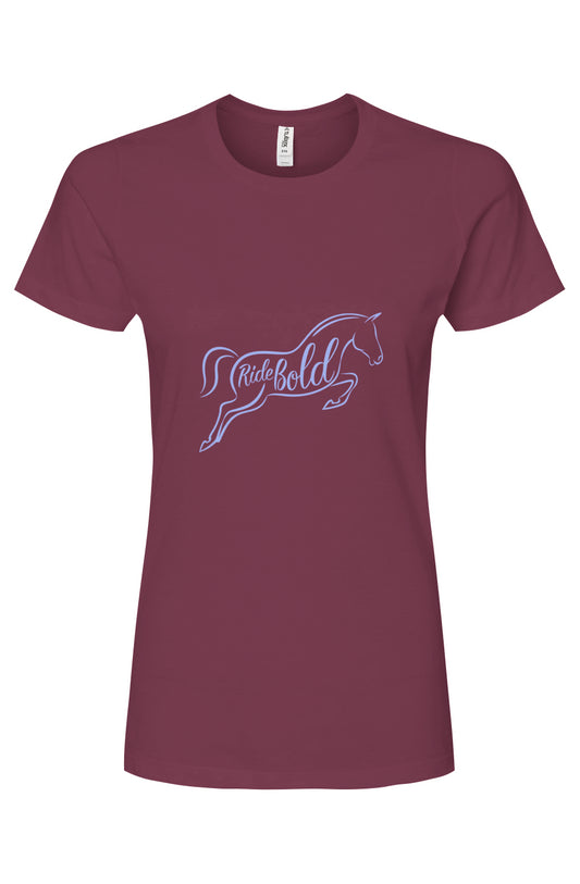Ride Bold Graphic Horse Women's Premium Cotton T-Shirt