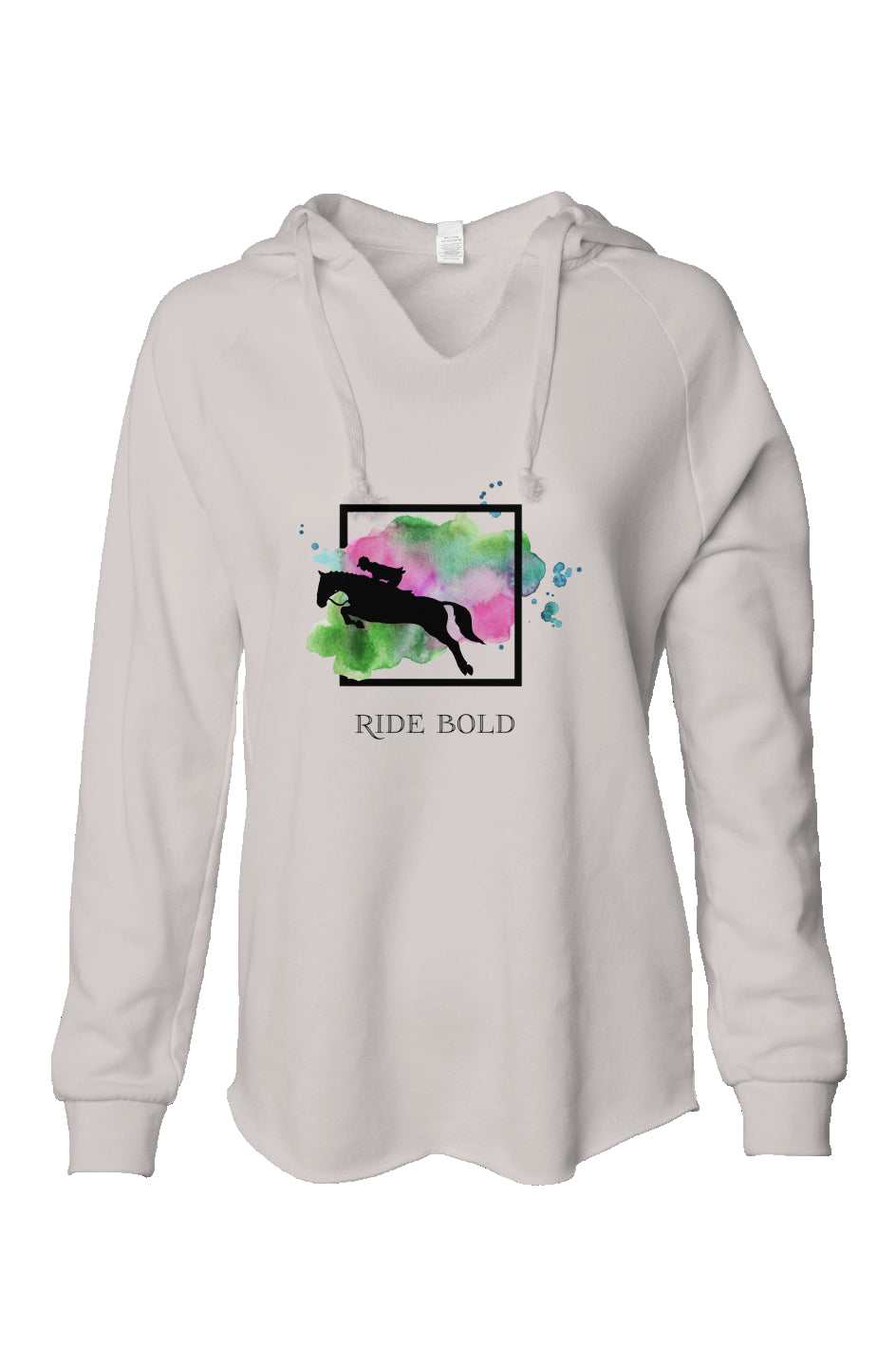 Ride Bold Jumper Womens Lightweight  Wash Hooded Sweatshirt