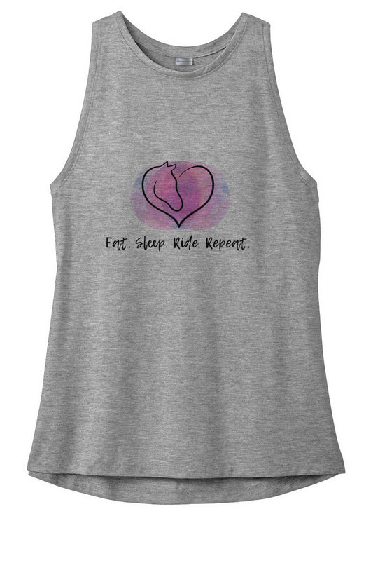 Eat, Sleep, Ride Ladies Tri-Blend Wicking Tank