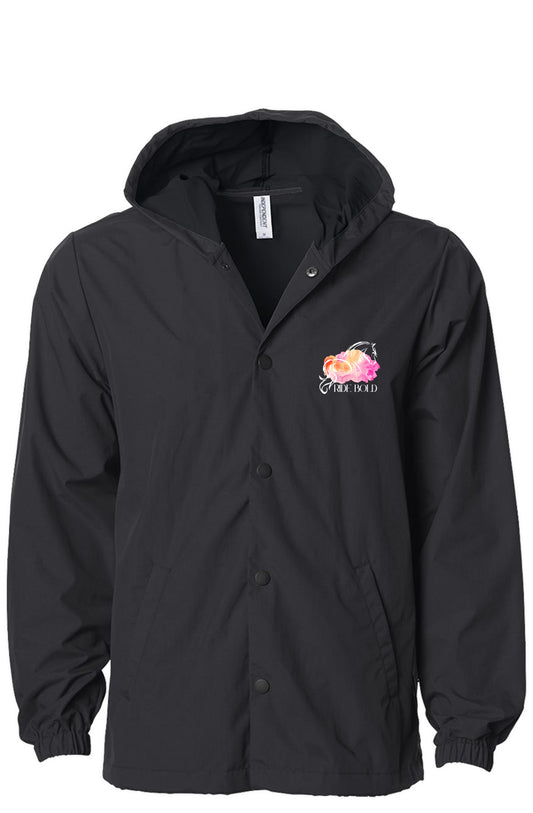 Ride Bold Horse Black-On-Black-Water-Resistant Windbreaker