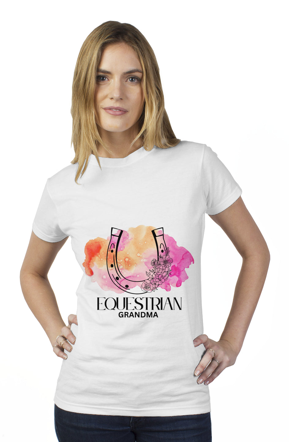 Equestrian Grandma Horseshoe tultex womens t shirt