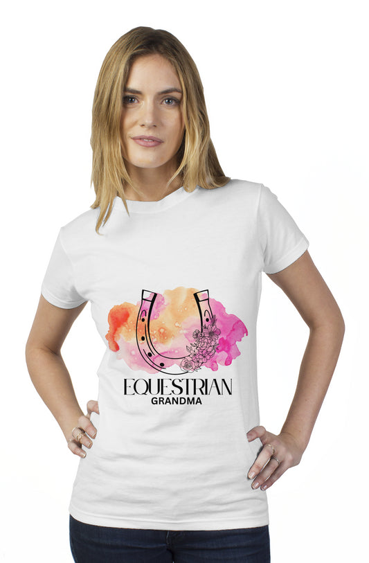 Equestrian Grandma Horseshoe tultex womens t shirt