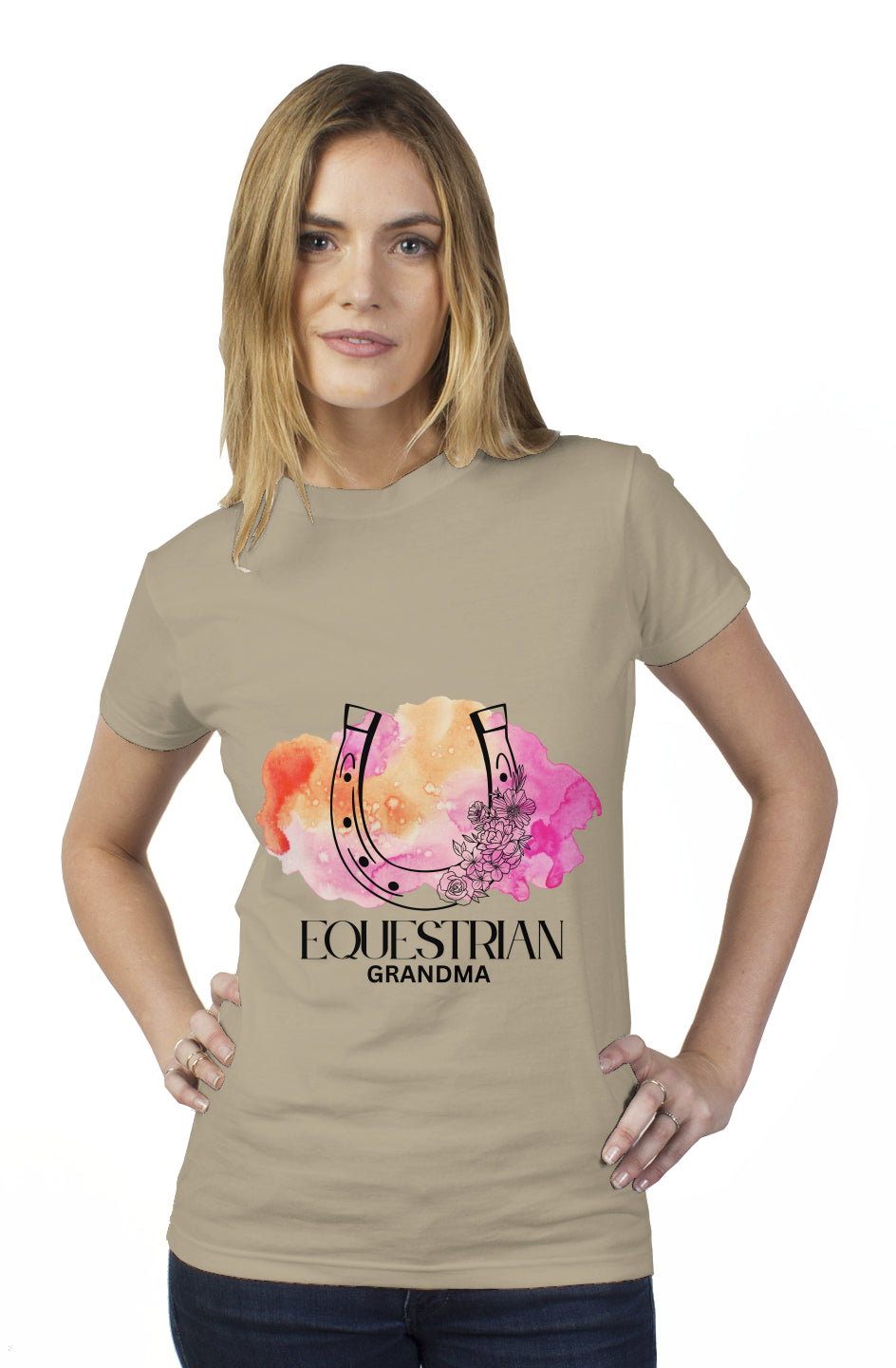 Equestrian Grandma Horseshoe tultex womens t shirt