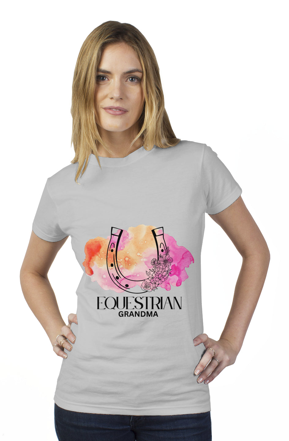 Equestrian Grandma Horseshoe tultex womens t shirt