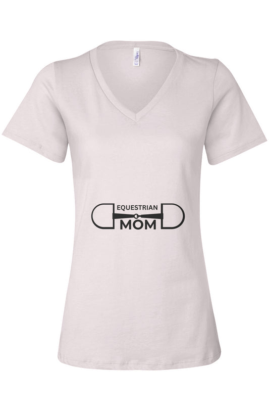 Equestrian Mom -blk Women’s Casual V-Neck Tee