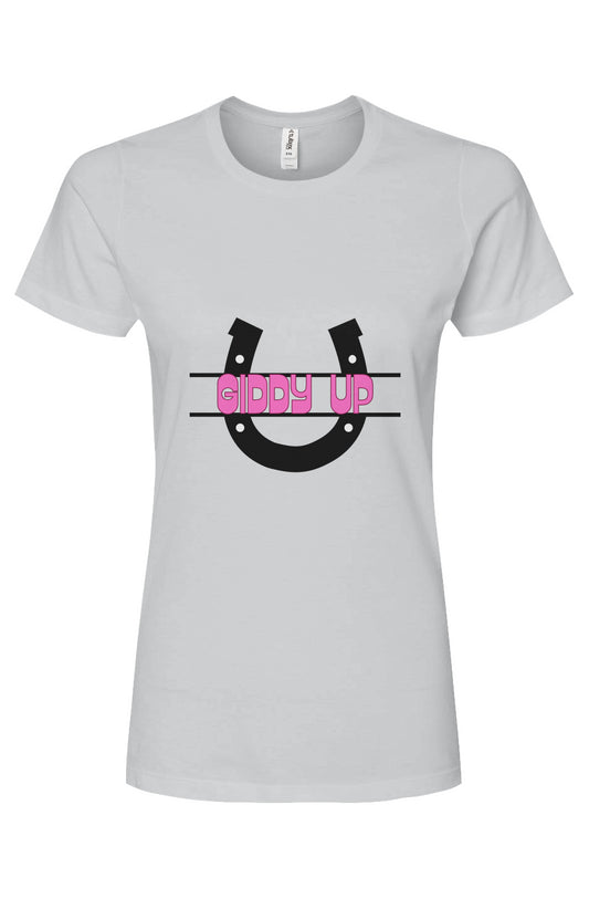 Lucky 2 Giddy Up - Women's Premium Cotton T-Shirt