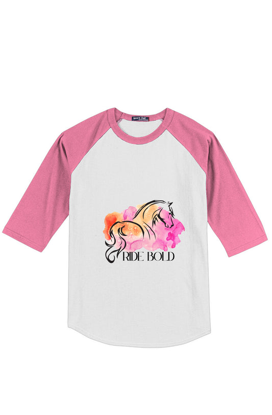 Ride Bold Horse Youth Colorblock Raglan Jersey