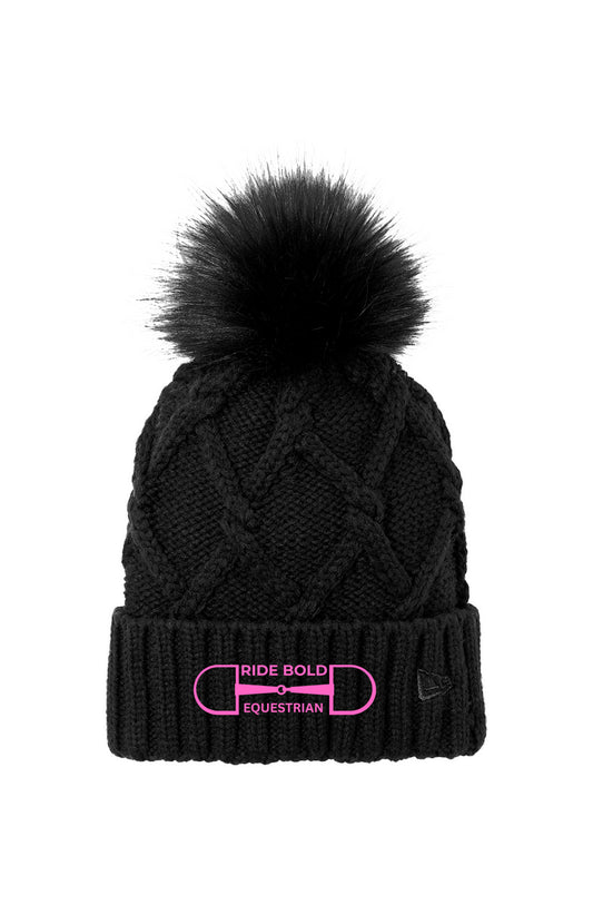 D-Ring Ride Bold Faux Fur Pom Beanie